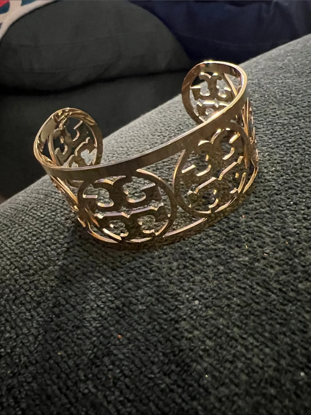 Fashion Jewelry Gold Tone Cutout Cuff Bracelet